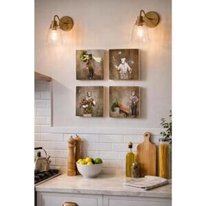 Set of 4 Limited Edition Signed Art Blocks by Shawn Ray Harris